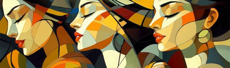 Fototapeta premium The beauty of women celebrated through art nouveau designs.