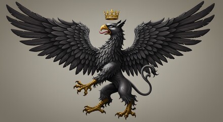 Obraz premium Griffin with Crown