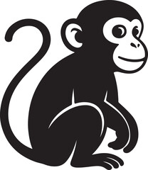 Obraz premium Monkey's Icon or Logo silhouette Vector Image with white background