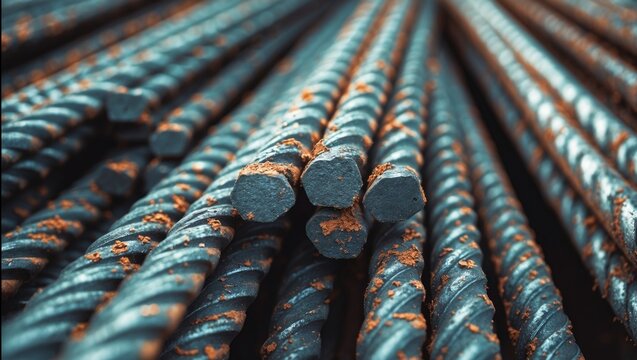 Embossed label on threaded reinforcing steel, with SNI representing Indonesian National Standard