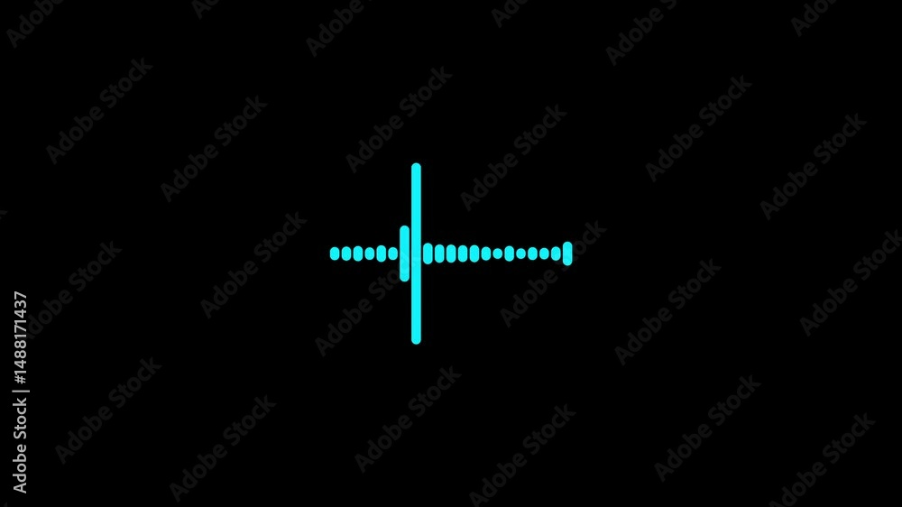 Poster 4k abstract music sound wave or audio wavefrom isolated on blue background.line digital minimalist v