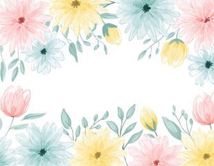 Spring Floral Wallpaper, Spring Floral Wallpaper, Spring Floral Wallpaper, watercolor, flower,  leaf, petal, pastel