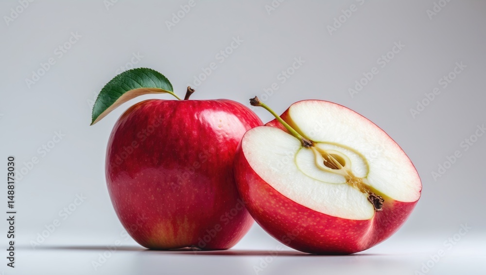 Poster isolated background featuring a halved red apple.