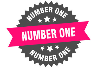 number one. number one round pink label isolated on transparent background