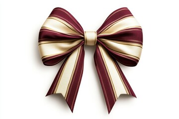 Elegant maroon and gold striped ribbon bow