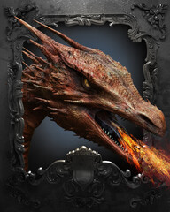 dragon on a vintage frame
