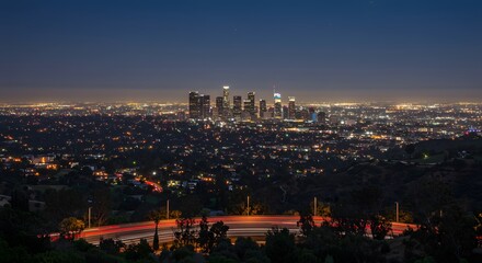 Obraz premium Los Angeles Cityscape at Night