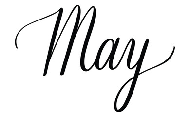 Hand drawn calligraphy of the word May