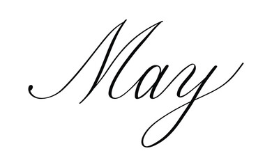 Hand drawn calligraphy of the word May
