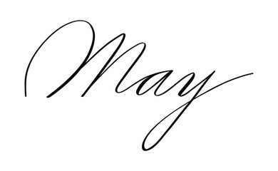 Hand drawn calligraphy of the word May