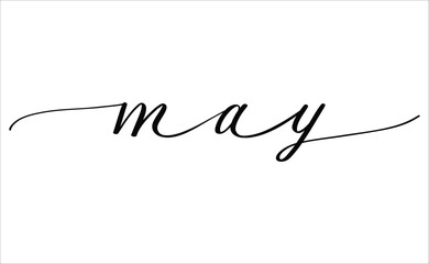 Hand drawn calligraphy of the word May