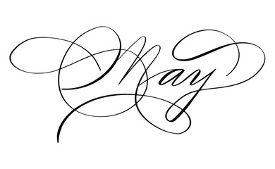 Hand drawn calligraphy of the word May