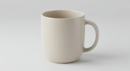 Fototapeta premium Minimalist Beige Mug Still Life on White Background