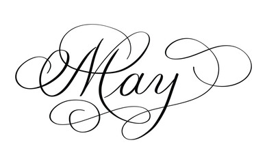 Hand drawn calligraphy of the word May