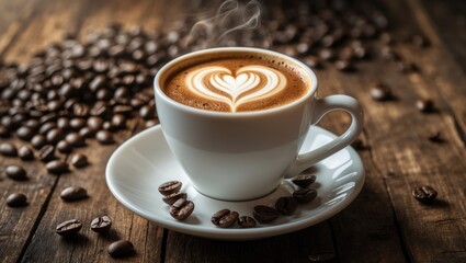 Fototapeta premium artistic latte in a coffee cup