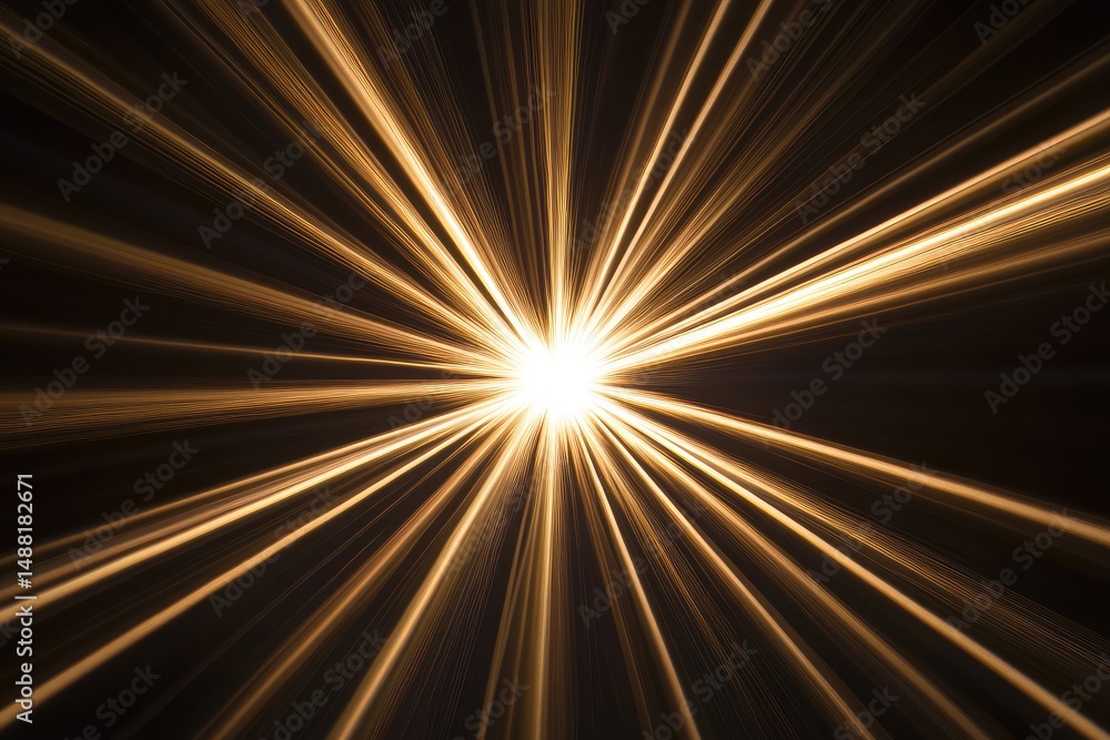 Aufkleber a burst of golden light streaks outward from a central point, creating a dynamic and energetic visua