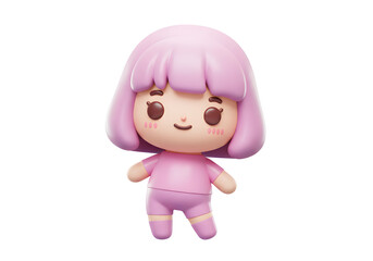 パステルカラーの可愛い女の子 優しい光に包まれて微笑む