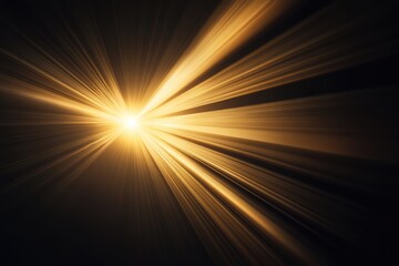 A bright golden light bursts from the center, radiating beams in a dark, atmospheric space.