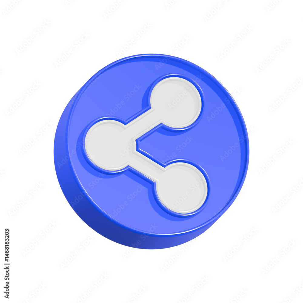 Poster share icon symbol button 3d rendering