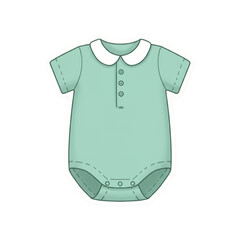 Cute baby clothing illustration: pastel onesie with collar and buttons
