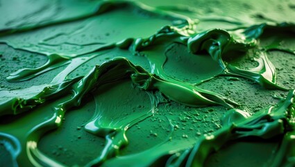 Full frame texture of green acrylic paint