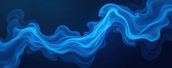 Fototapeta premium Swirling blue neon, ethereal smoke fills black space, photography, mood, galaxy