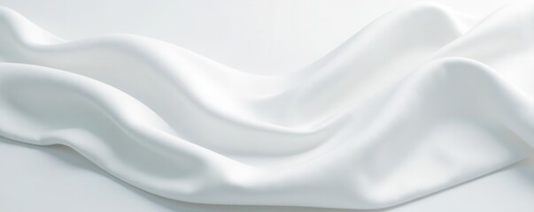Swirling white fabric, elegant curves on white  , art, smooth, pattern