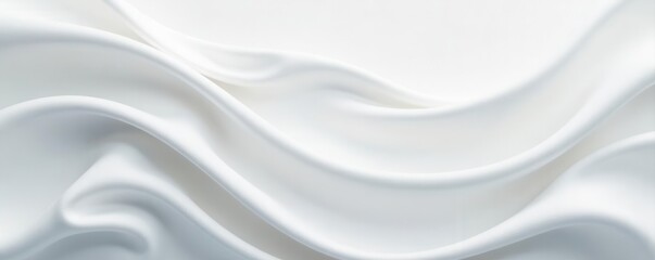 Obraz premium Swirling white fabric, elegant curves on white , curve, light, wave