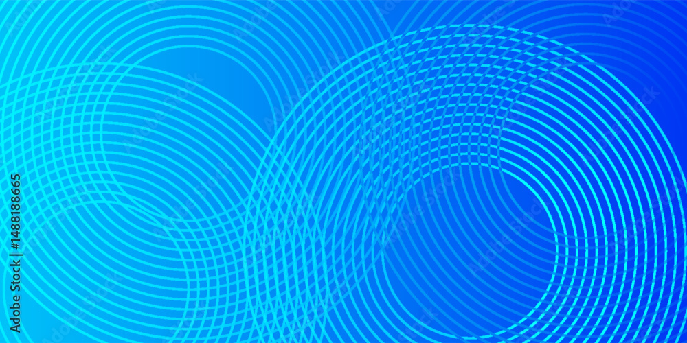 Aufkleber blue abstract background with circles. modern simple bright blue geometric shapes design with lines 