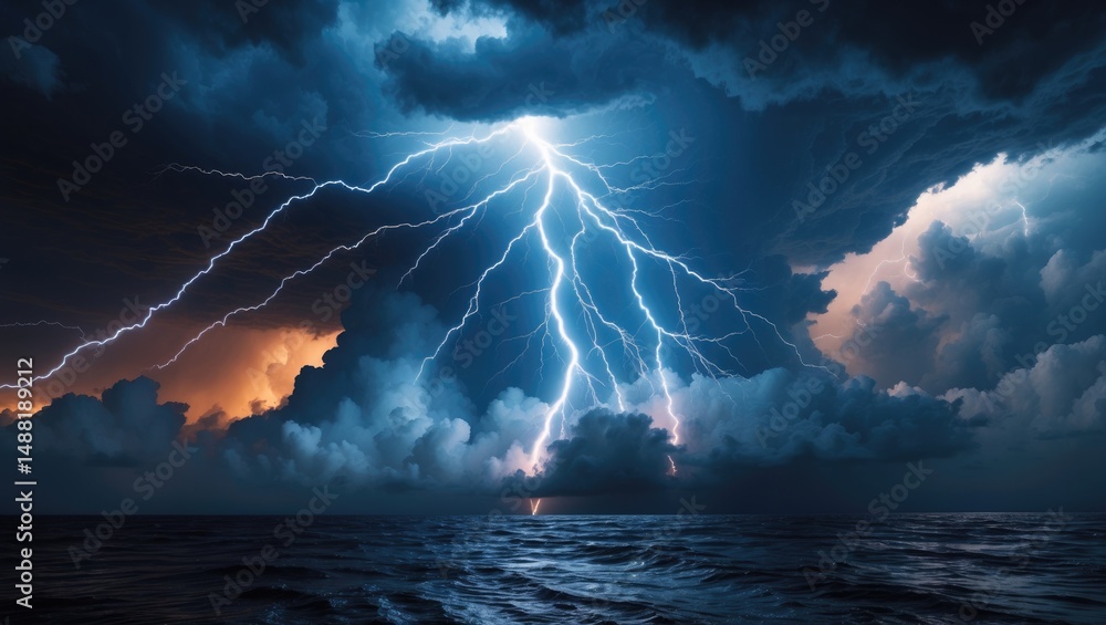 Poster lightning effects. thunder effects. lightning backdrop. thunder backdrop. set against black backgrou