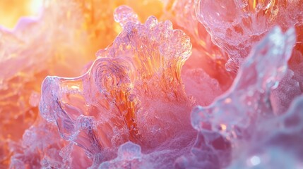 Abstract crystalline formations in vibrant hues