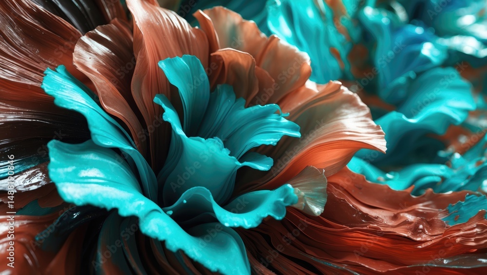 Poster abstract artwork with multiple colors on canvas
