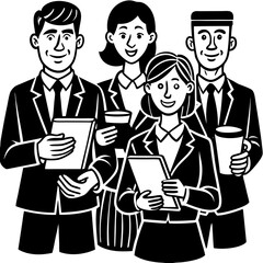 business people drinking coffee