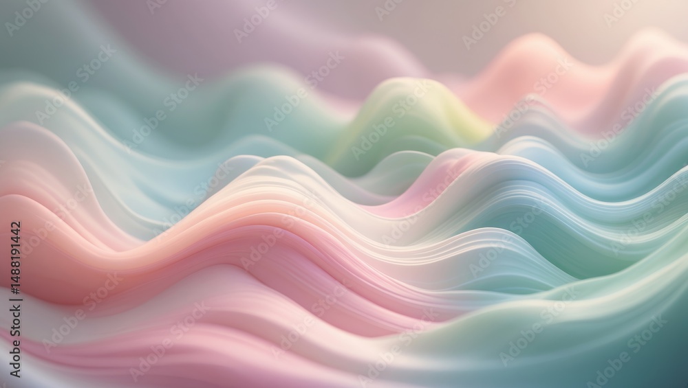 Poster smooth blurred texture of a pastel rainbow in an abstract image background.