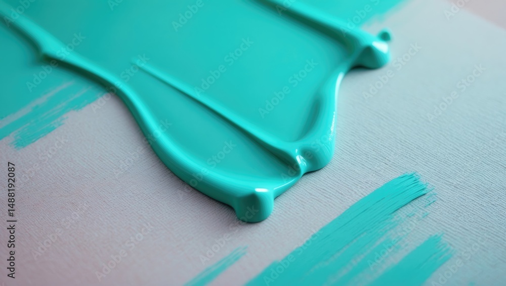 Aufkleber artistic backdrop featuring a dab of colored primer applied to the surface of a linen canvas, transi
