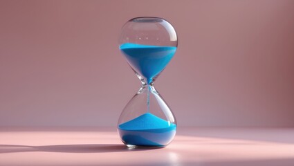 Stylish hourglass set on a vibrant background. Hourglass concept for business timelines and the passage of time