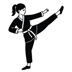 Martial Arts Girl in Action Pose
