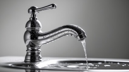 Water drips from the faucet