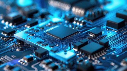 Fototapeta premium Close-up of a computer circuit board for background.