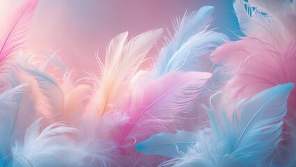 Obraz premium Vibrant pastel-hued feather texture backdrop