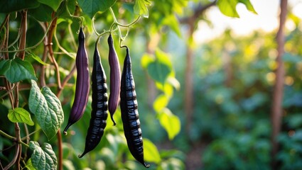 Obraz premium Natural setting featuring purple-winged bean.