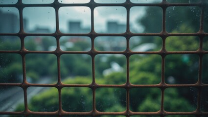 Perspective through the bus window hole