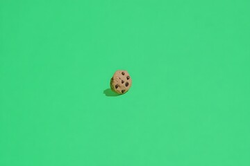 Cookie on a bright green background