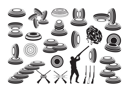 Clay Target vector, Clay Target Clipart, Clay Target silhouette