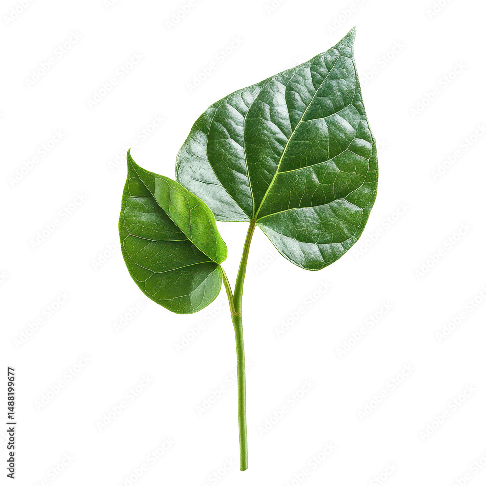 Poster kaempferia leaf displayed on a minimalistic transparent background for botanical study, kaempferia w