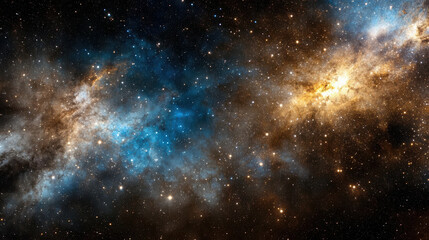 Fototapeta premium Vibrant galaxy with bright stars and swirling nebulae, showcasing cosmic beauty and wonder
