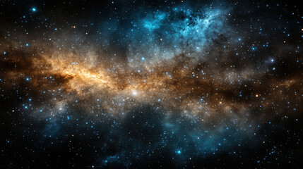 Vibrant galaxy with bright stars and cosmic dust, showcasing stunning nebula