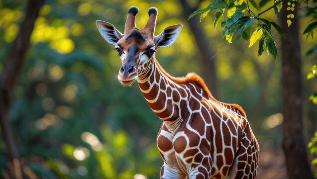 Known as the forest giraffe, the okapi is an artiodactyl mammal unique to the northeast.