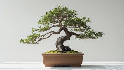 Impressive Bonsai Tree Set Against a Clear Background
