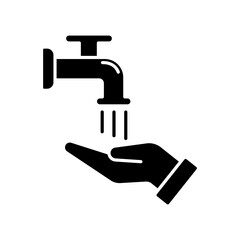 Icon a hand washing, isolated against a clean background.